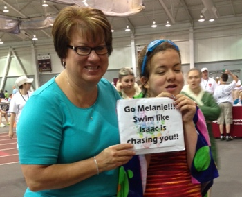 Special Olympic State Swim Meet with Aunt Marcia