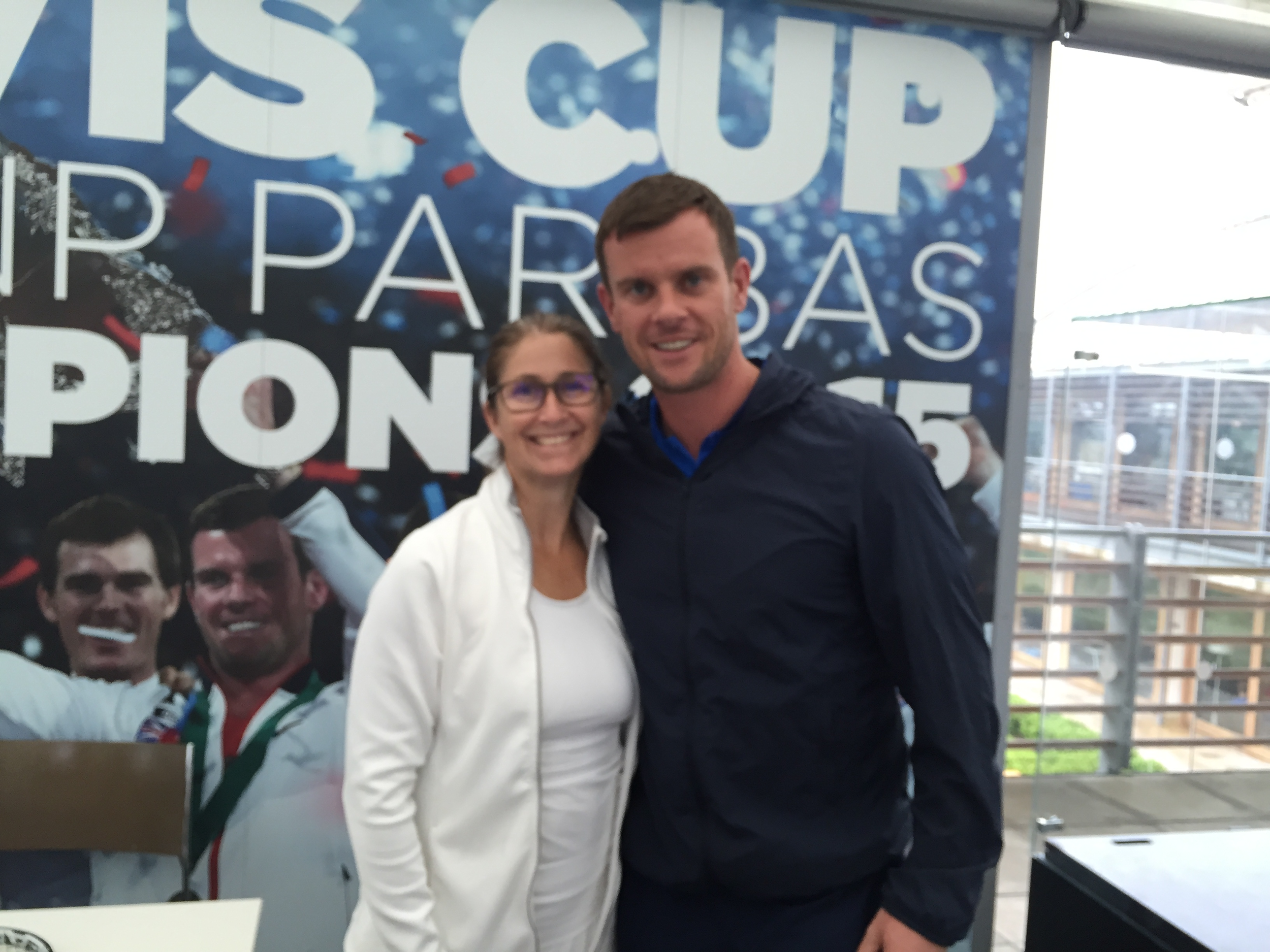 Linda with Andy Murray's tennis coach, Leon Smith