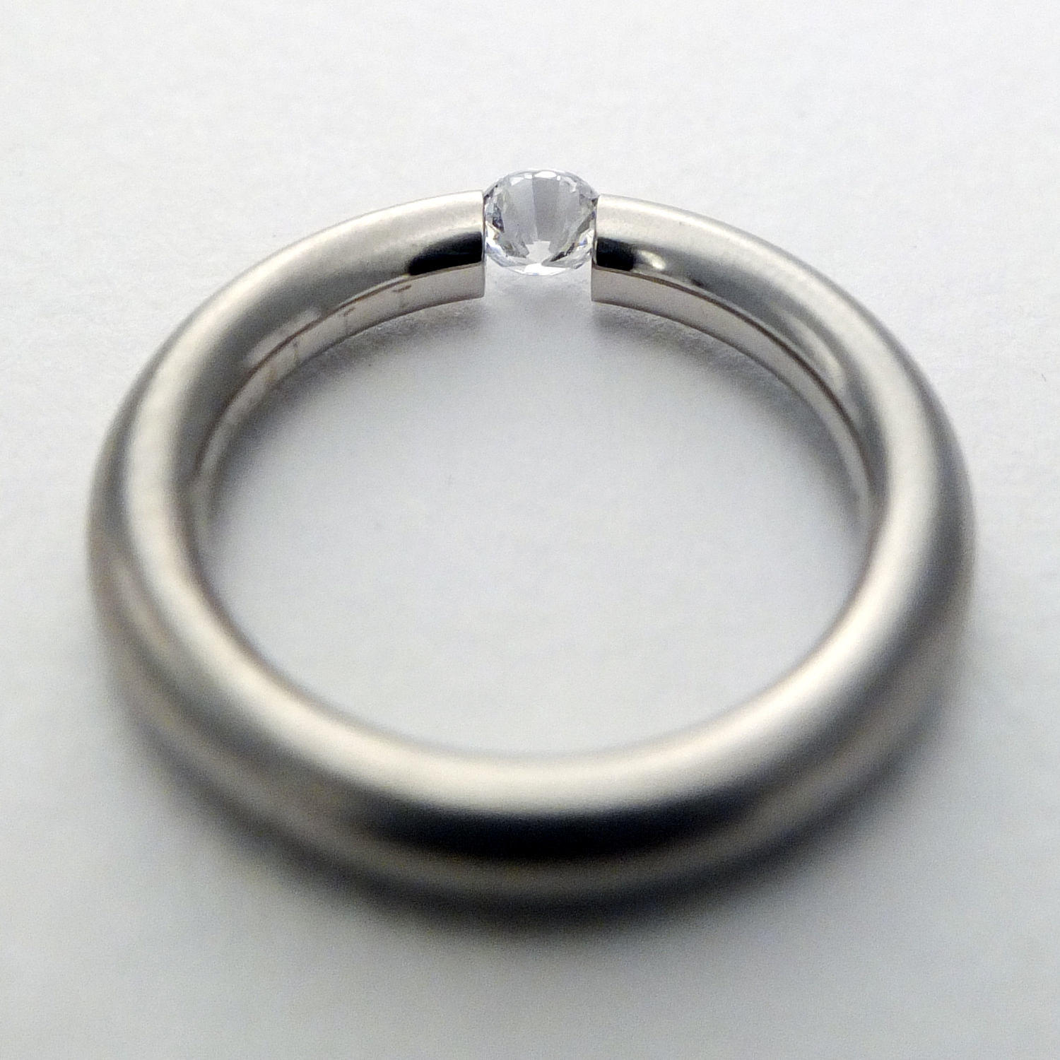 round 3.2mm tension ring w/.25ct. cubic zarconia by steven