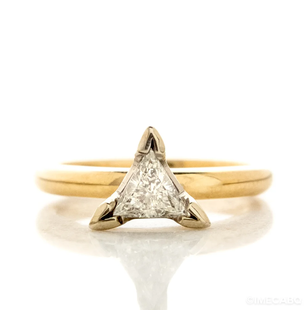 trillion diamond solitaire estate ring — IMEC