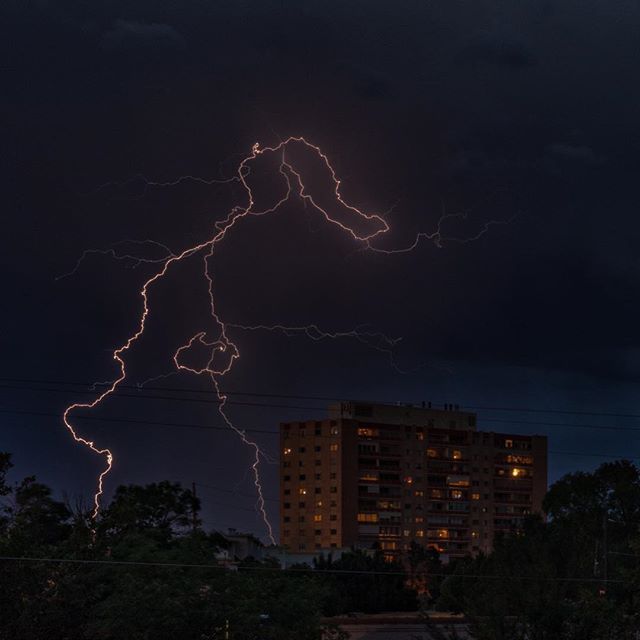 Lighting over Central Albuquerque New Mexico