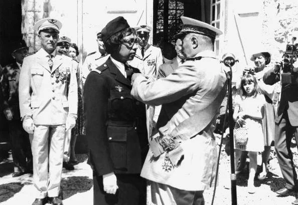 August 18, 1961, Joséphine Baker at the Croix de guerre decoration ceremony