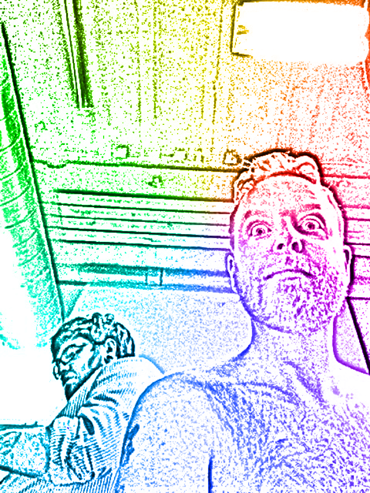  East Side Dave & tattoo artist Tim Pangburn, shortly before Dave farted.