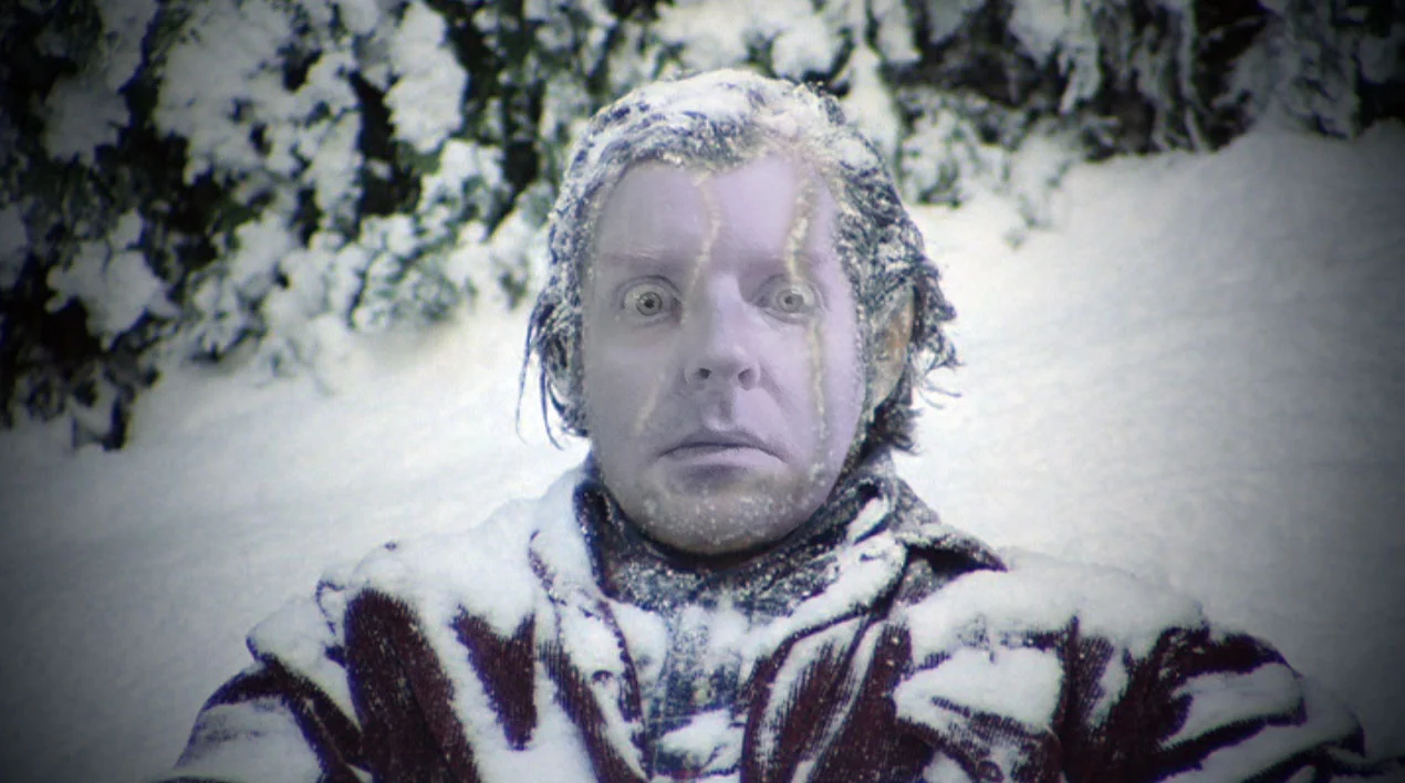  Davey Mac: Is befuddled by snowy hedge mazes.