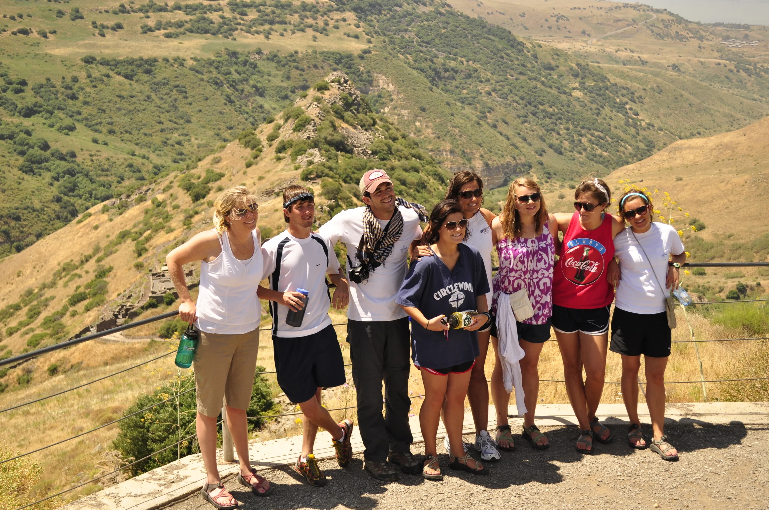 Morgan in Israel with her Legacy class of 2010. (She is in the Coke tank-top) 