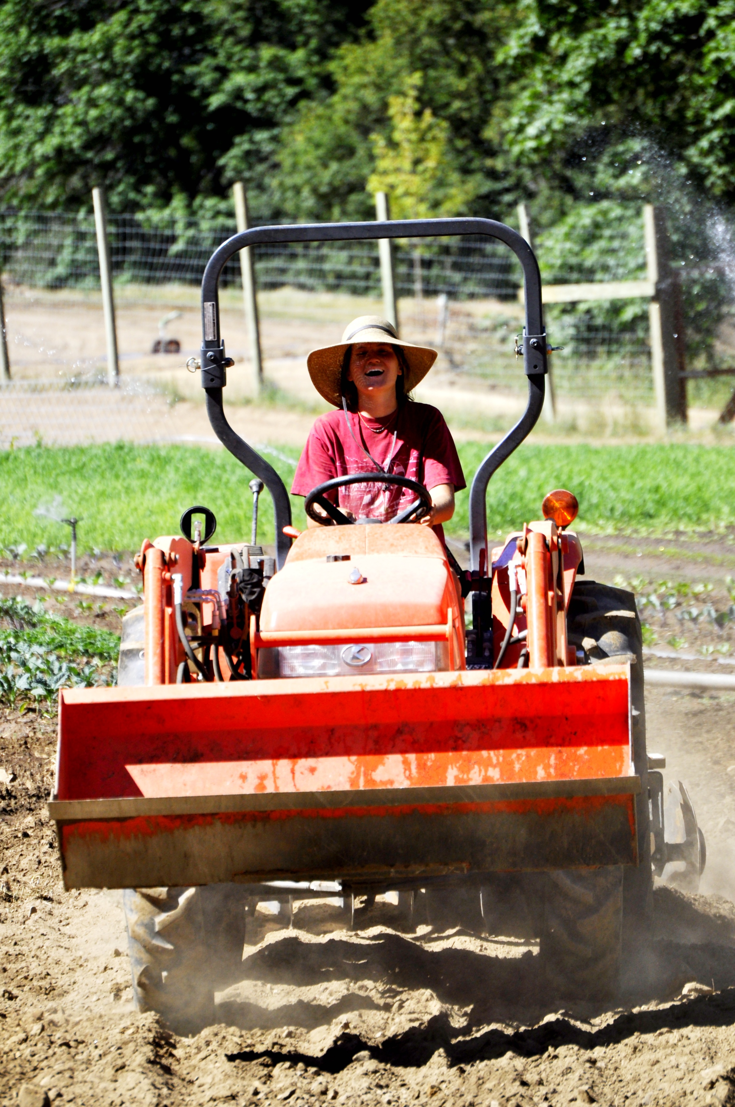 Morgan prepping the ground at The Farmstead.