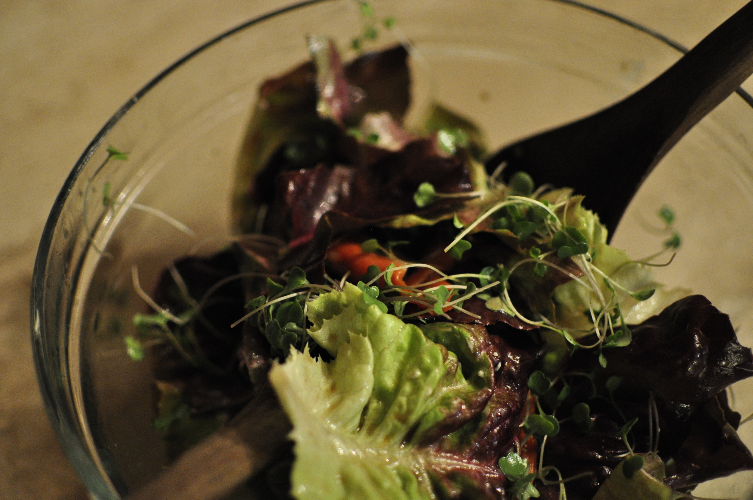 Microgreens mixed in a salad