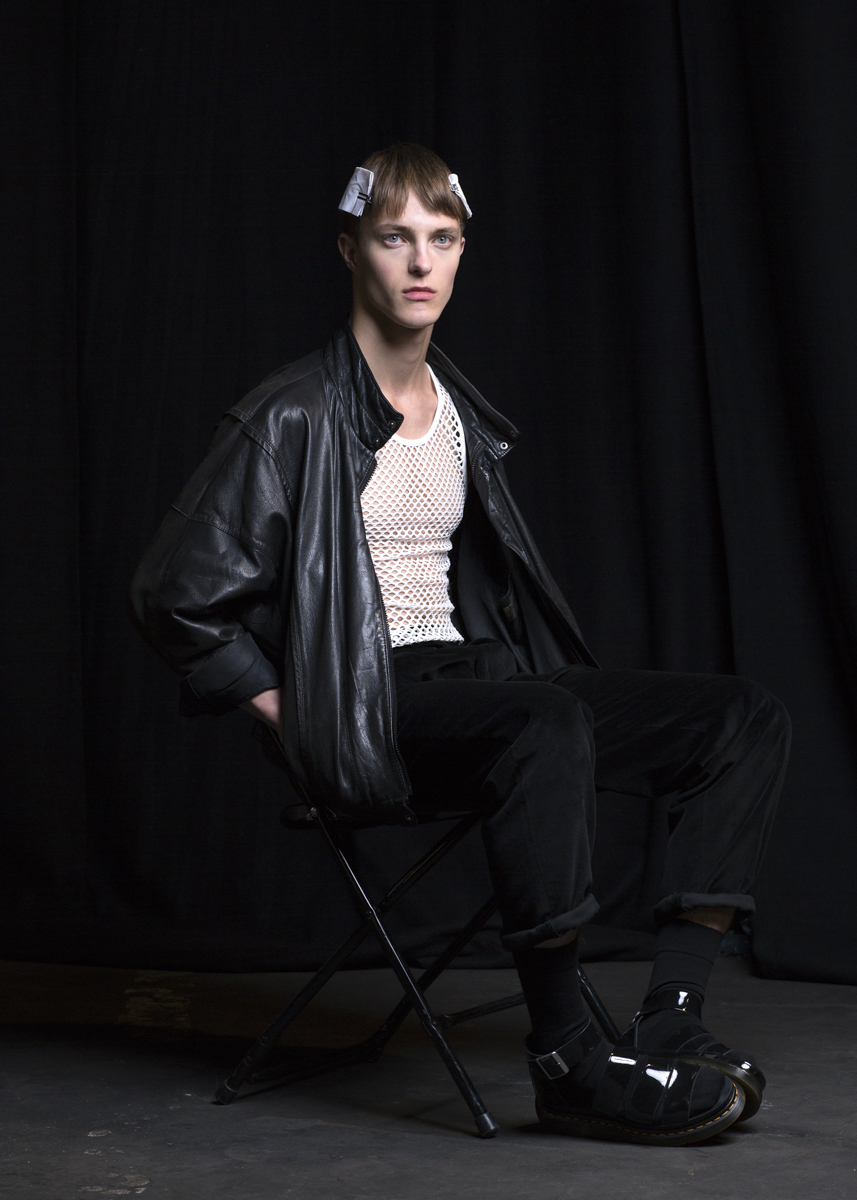 Model at E. Tautz, London Collections: Men for TONI&GUY. Photographed at The Old Sorting Office, London. 