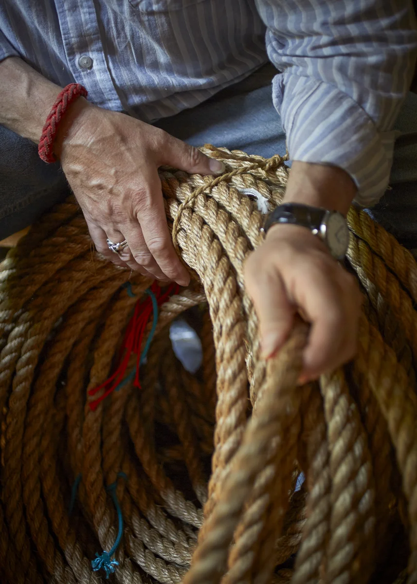 Des Pawson MBE. One of the world's leading authorities on knots and sailors rope work. Photographed at his home in Ipswich for part of my 'Crafted' series. See the full image set here: www.tombunning.com