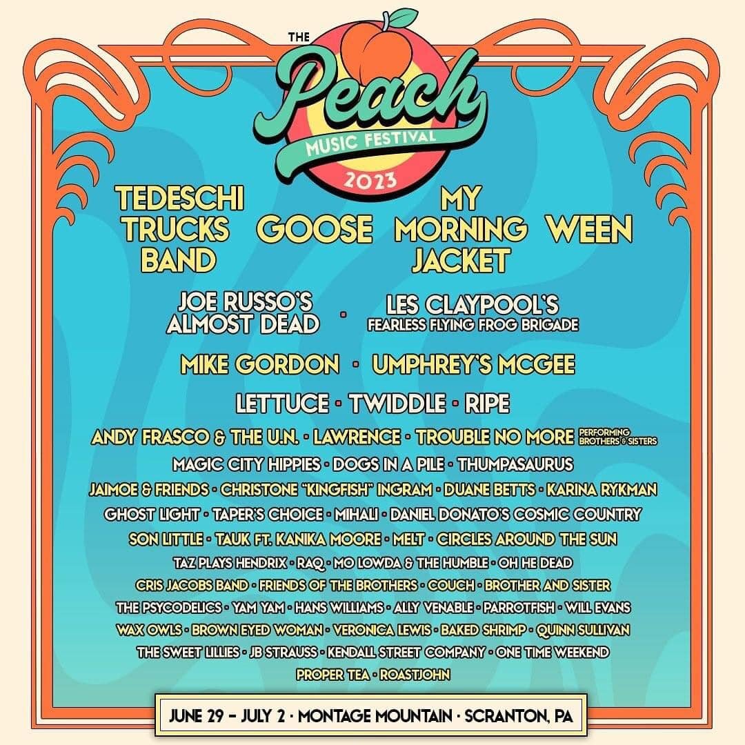 The Peach Music Festival 2023 lineup just dropped!!! &hellip;and guess who&rsquo;s on it?!!! @willevansmusic Purchase your passes today&mdash;I&rsquo;ll see you at #ThePeach ✌️

🎫: PeachMusicFest.com