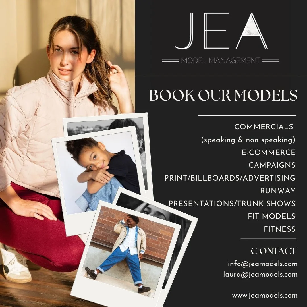 Our models &amp; talent are ready for 2026! 🩵 We represent men, women, teens, &amp; kids for commercial and fashion. Contact laura@jeamodels.com for any questions or to book our models. We are excited to work with everyone! 

www.jeamodels.com
info@