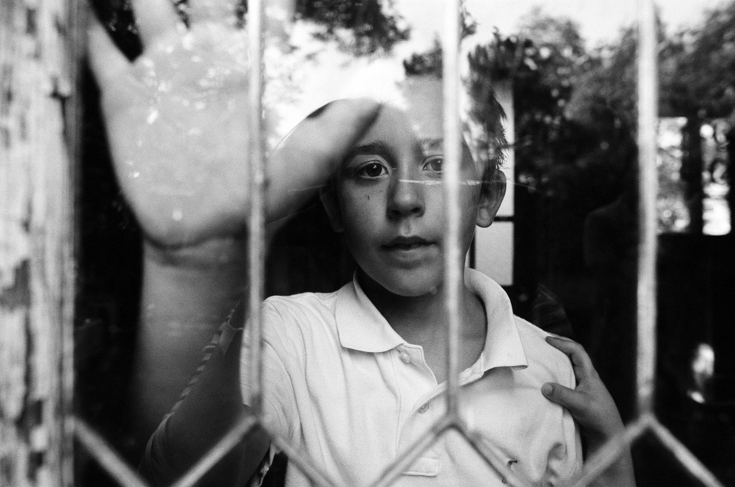 boy portrait on black and white film