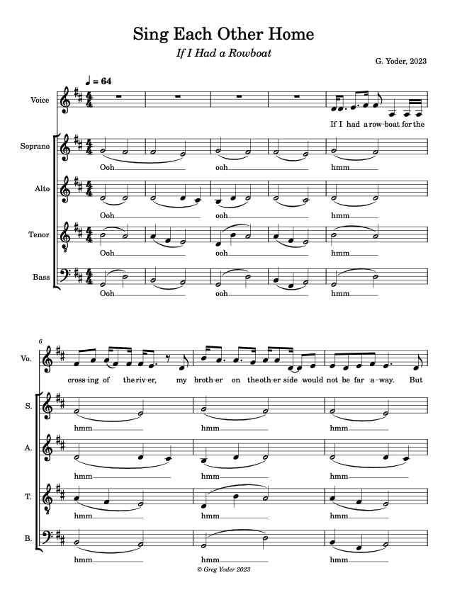 Sing Each Other Home - SATB Score (with soloist) - PDF