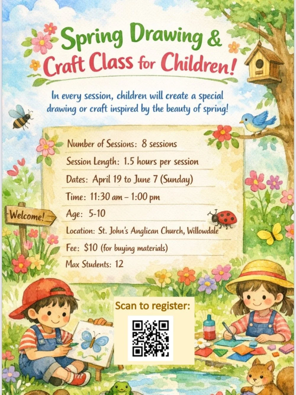 🌸 Spots still available! 🎨

Looking for Sunday afternoon activities for your littles? St. John&rsquo;s is kicking off a drawing and craft class for children this spring! 

Dates: Sundays from April 19 to June 7
Time: 11:30am &ndash; 1:00pm
Age: 5- 