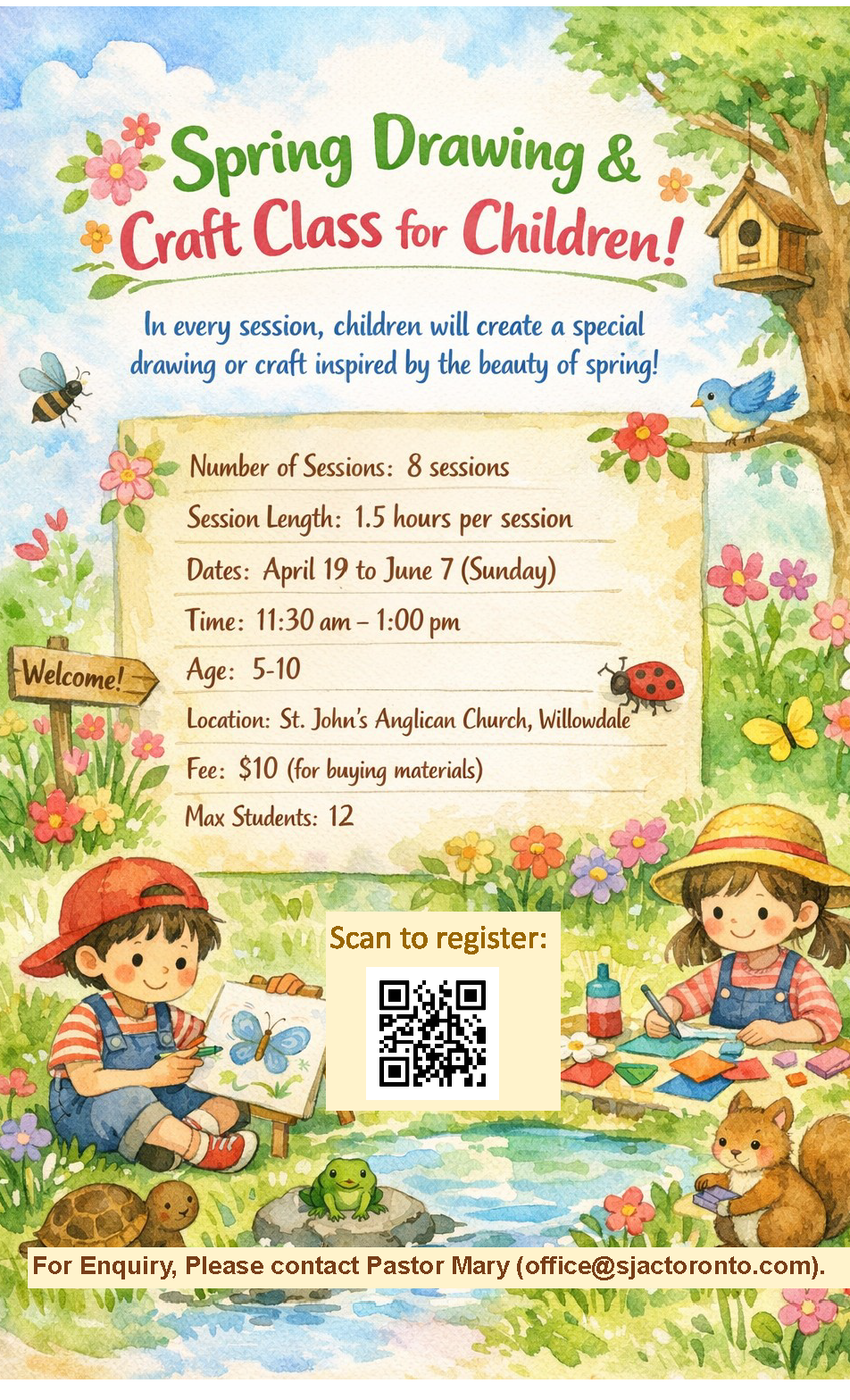 Spring drawing and craft class for children