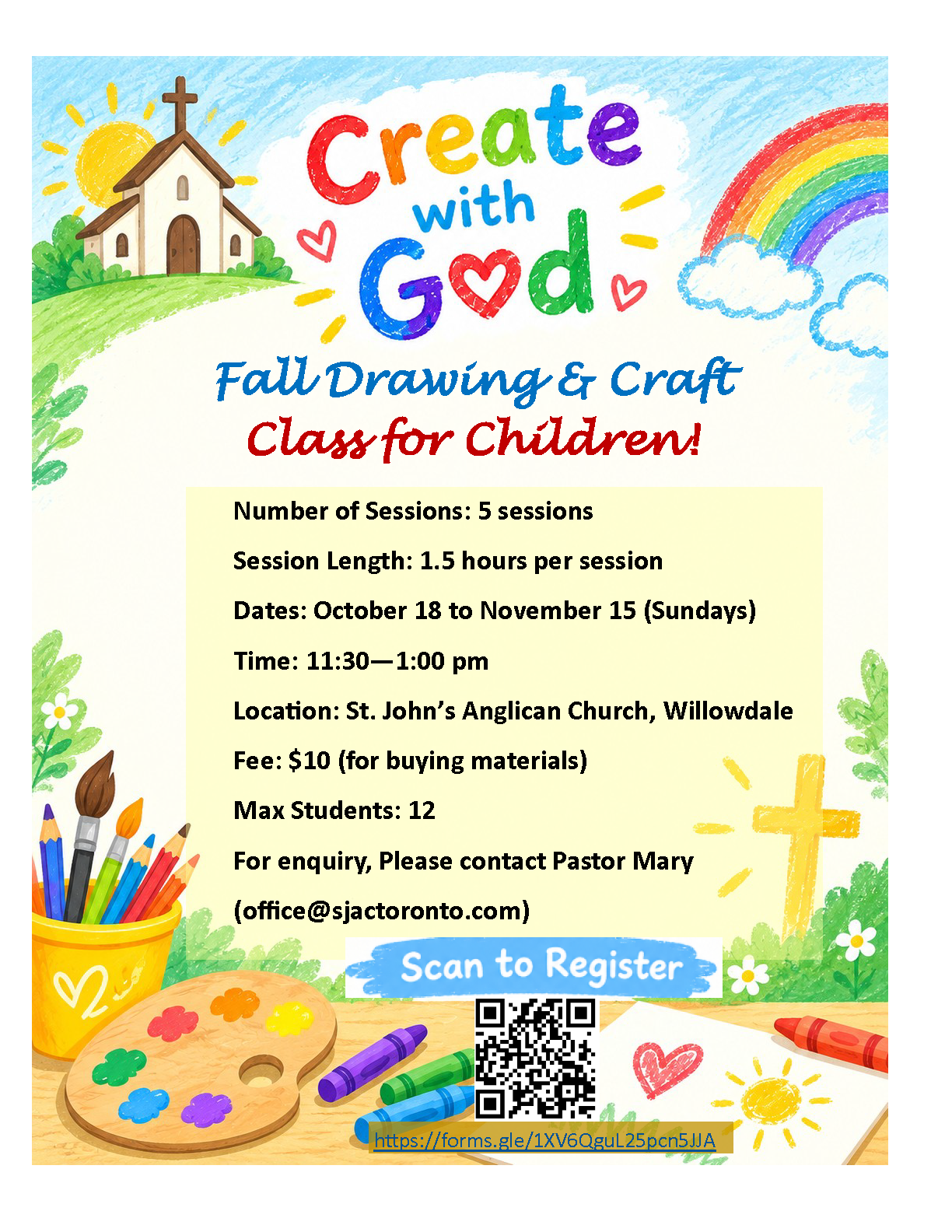 Create with God Art Class Willowdale