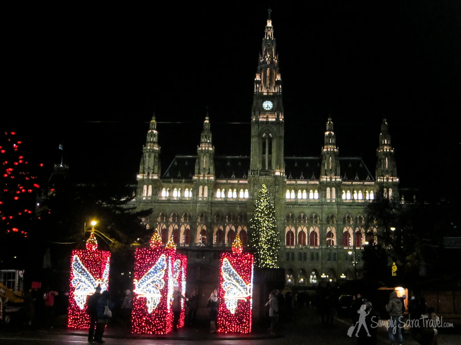 A market in front of the Rathaus (town hall) in Vienna