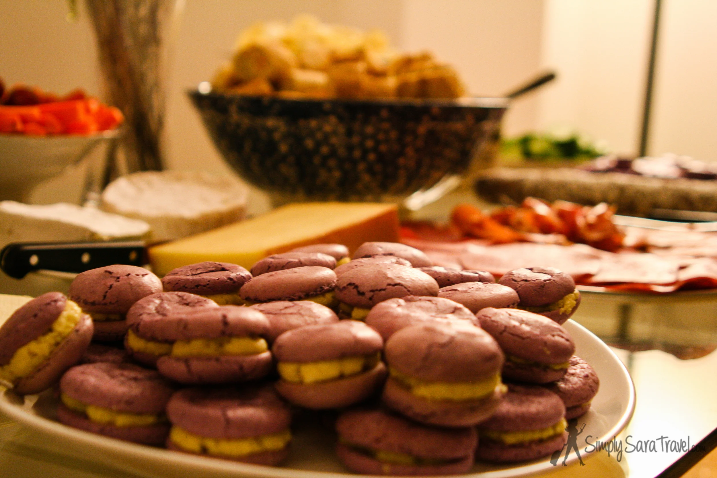 Thanks to the class, I was able to pull off having homemade macarons at our one-year-anniversary-living-in-Paris party! The appearance of the macarons was lacking but they tasted yummy.