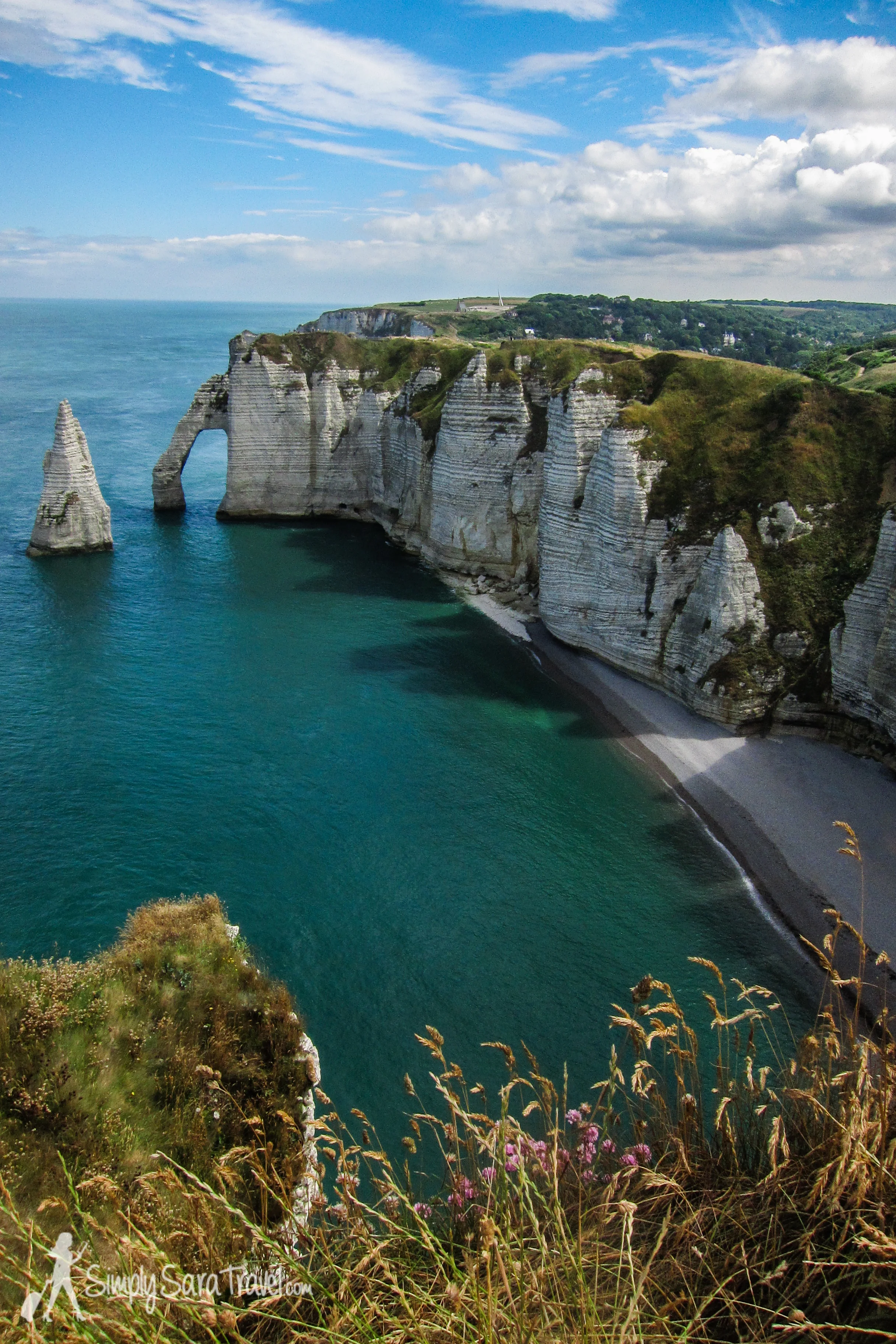 The beautiful white cliffs of Étretat that make up part of France's La Côte d'Albâtre ( Alabaster Coast ). (July 2013)