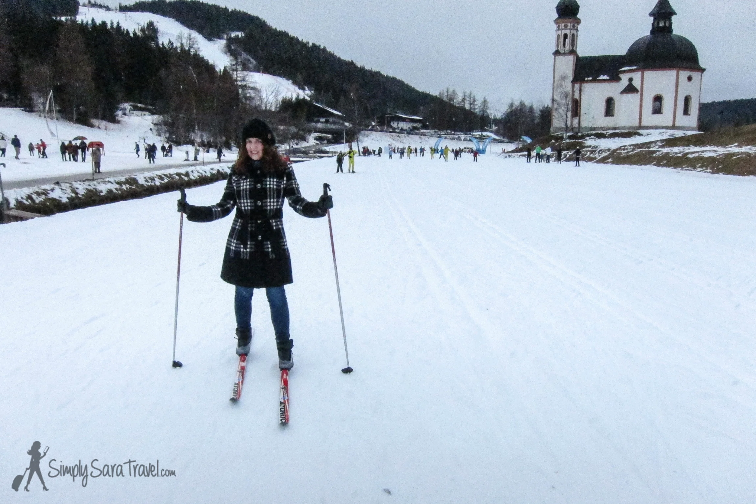 Ok, so I was the only person sporting jeggings and a peacoat while cross-country skiing. I'm surprised the employee who rented us the gear didn't explain how to snap the boot into the ski after taking one look at me. I ended up having to ask for clarification.