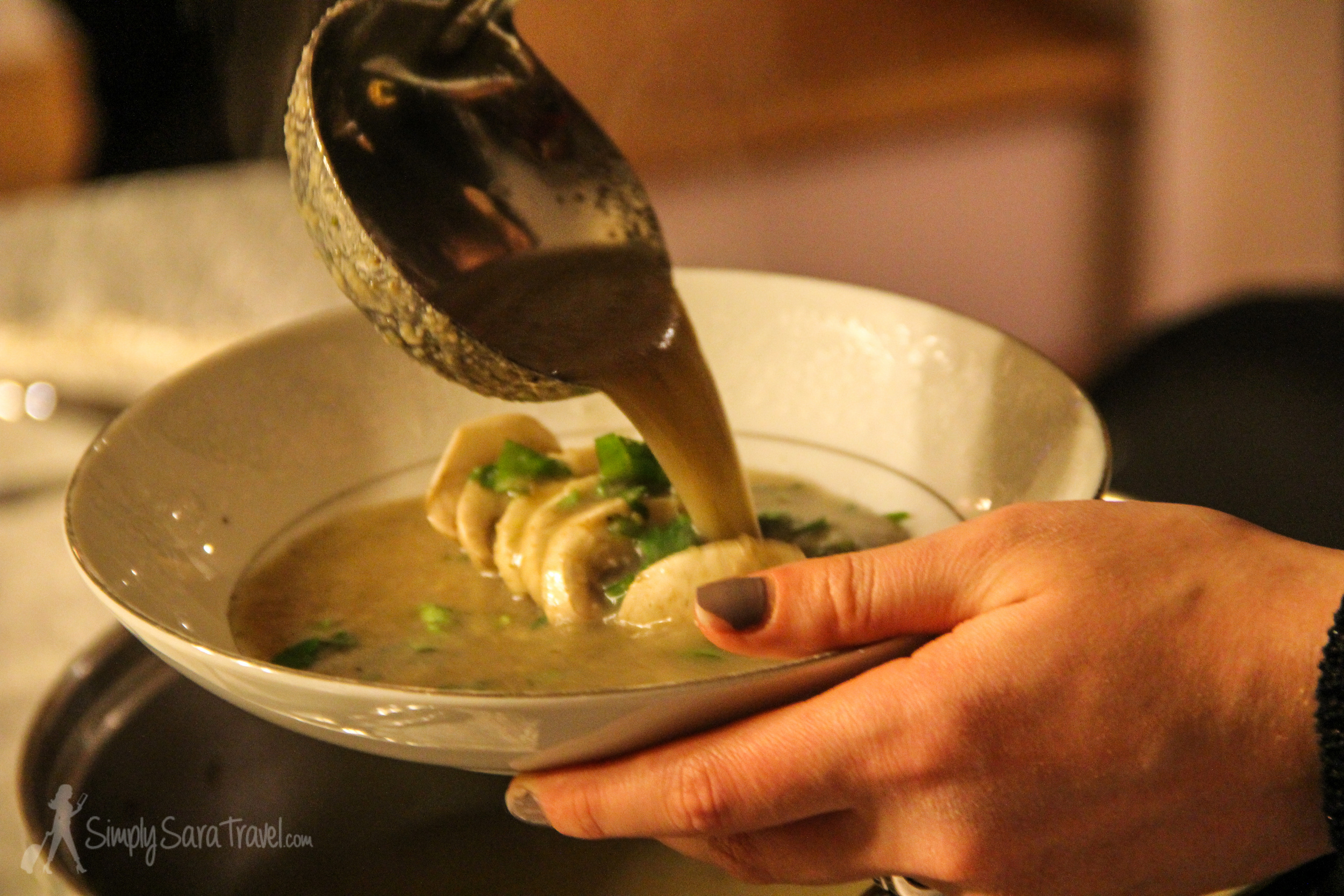 I'm still a work in progress with the whole entertaining bit - here's the mushroom soup I finally served my family. Doubling that recipe caused a major delay!