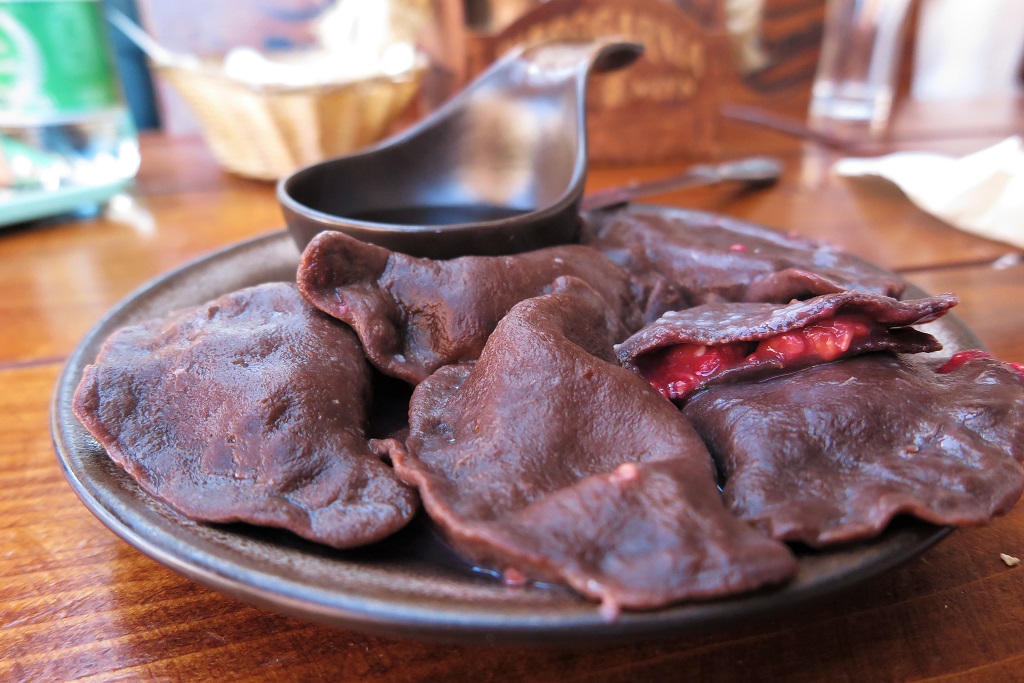 Chocolate Pierogis with Raspberry Filling