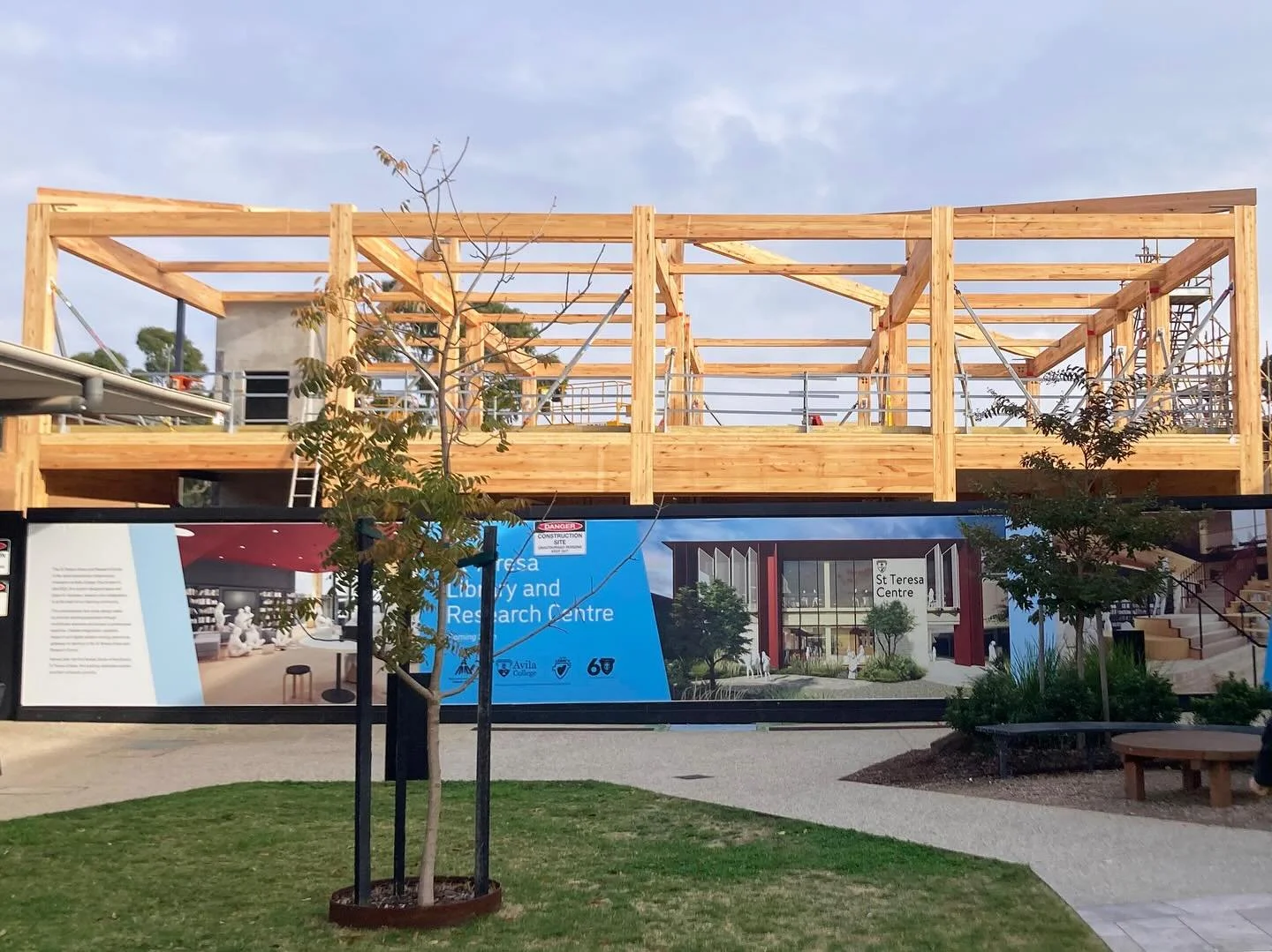 A few weeks ago, we shared a fly-through animation of the @avila_college St Teresa Library & Research Centre. Over the next nine months we will be sharing this project coming to life on-site. 
Located at the heart of the school, it will serve as