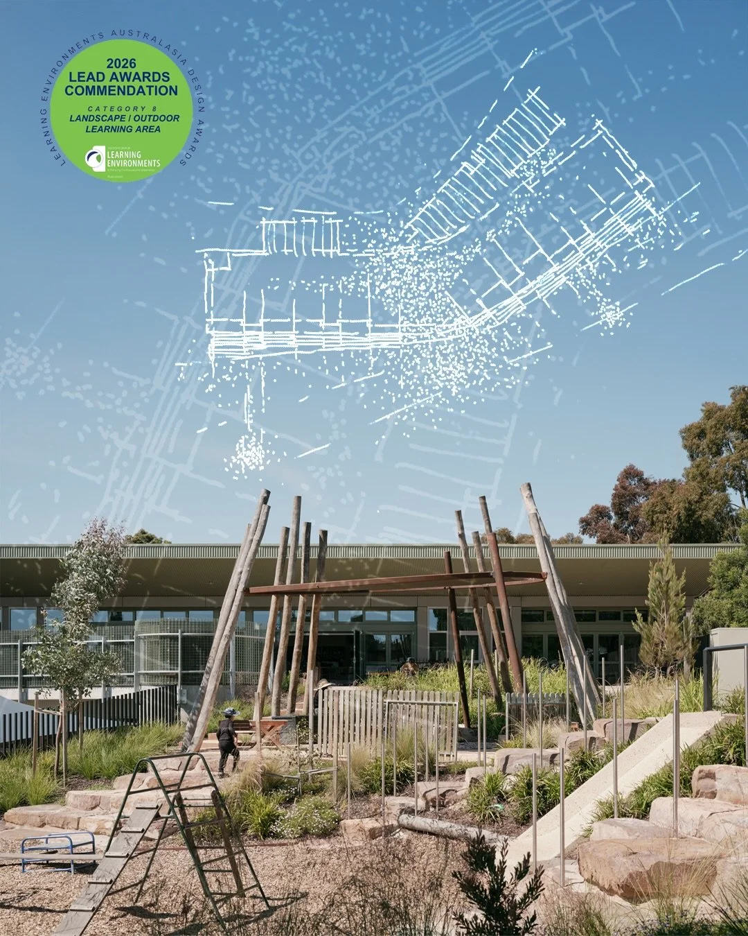 Law Architects were delighted to receive two Learning Environments Australasia Design (LEAD) commendations for the outdoor learning areas of Monash Community Family Cooperative designed in collaboration with @oculusstudios Landscape Architecture + Ur