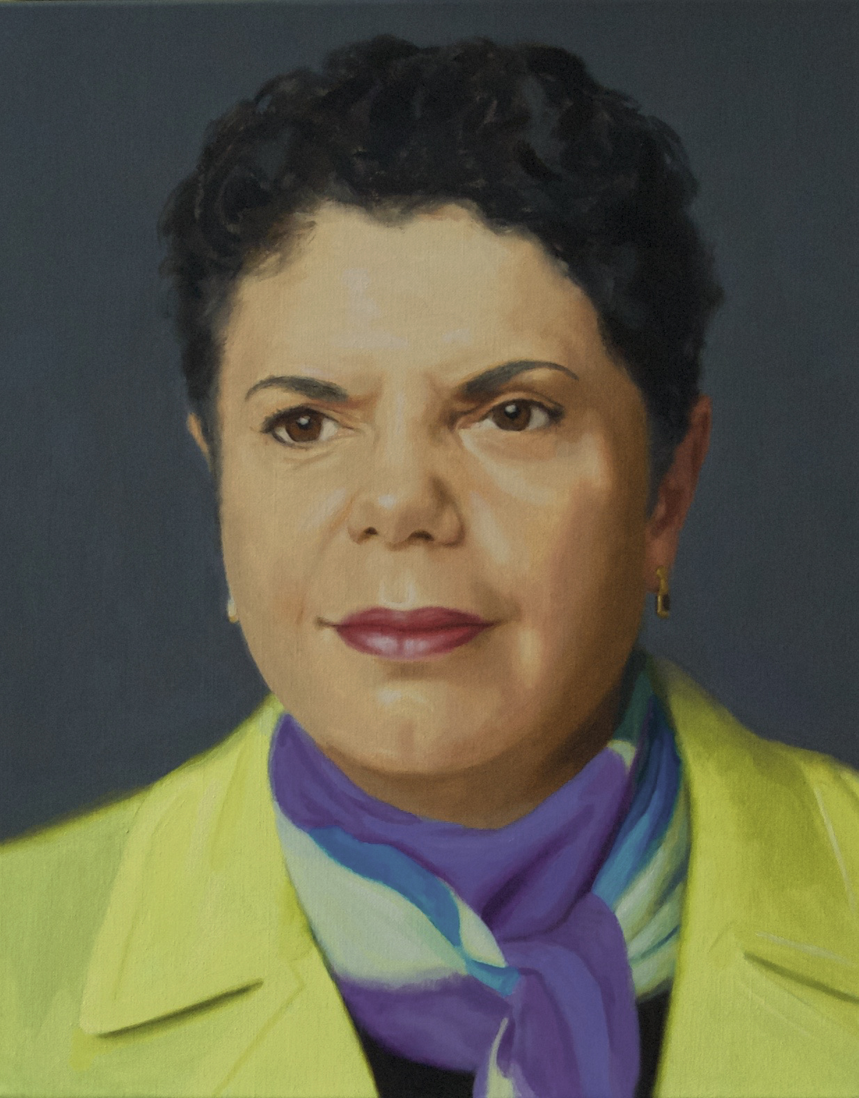 Richard Knafelc Deborah Cheetham 2015 oil on linen 51 x 41 cm