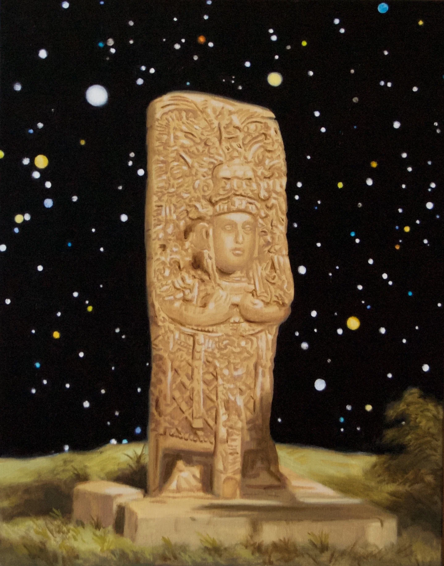   Explorers' fields (after Catherwood)  2015   oil on linen, 71 x 56 cm 