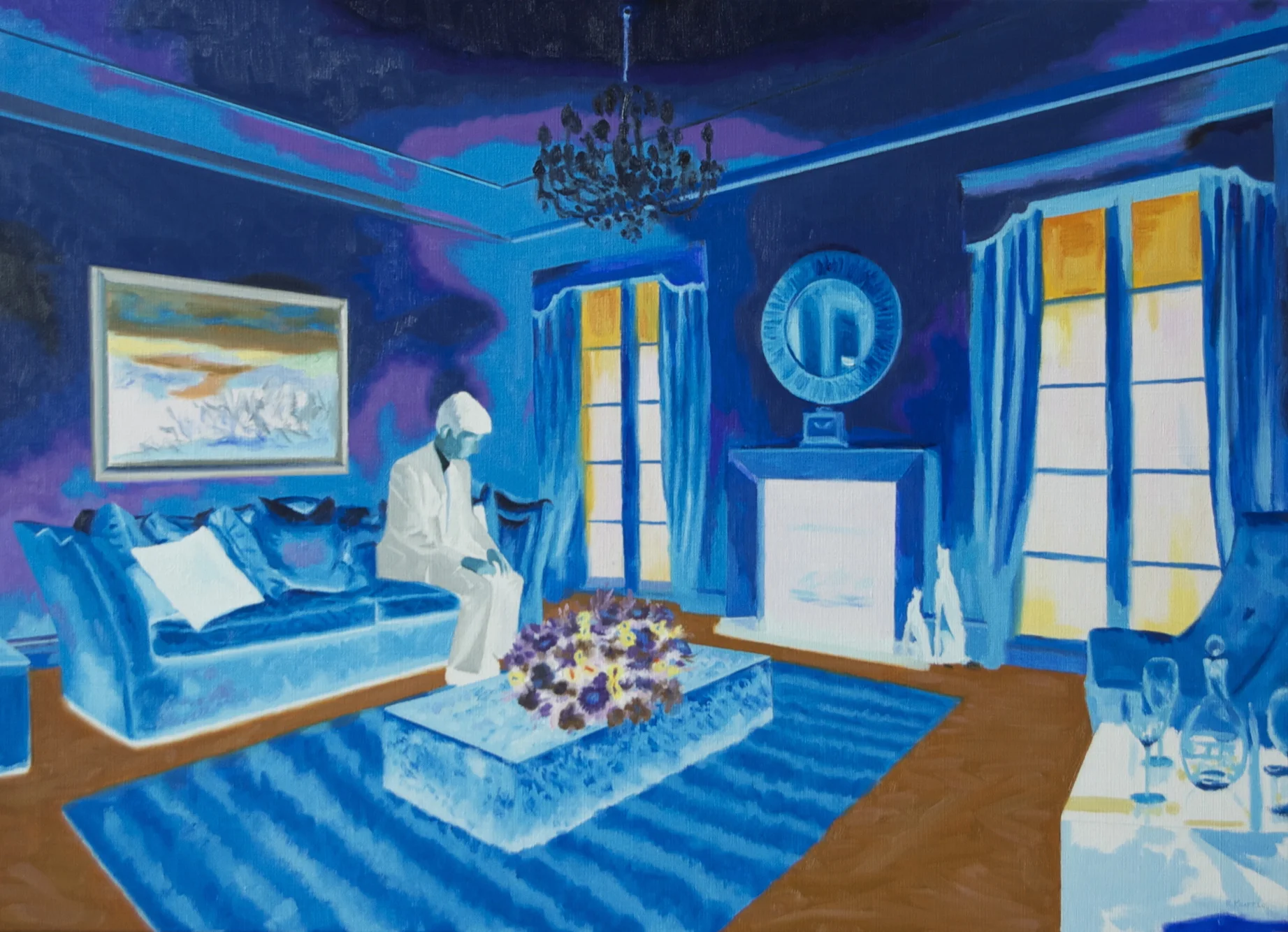   The blue room  2014   oil on linen, 66 x 91.5 cm      