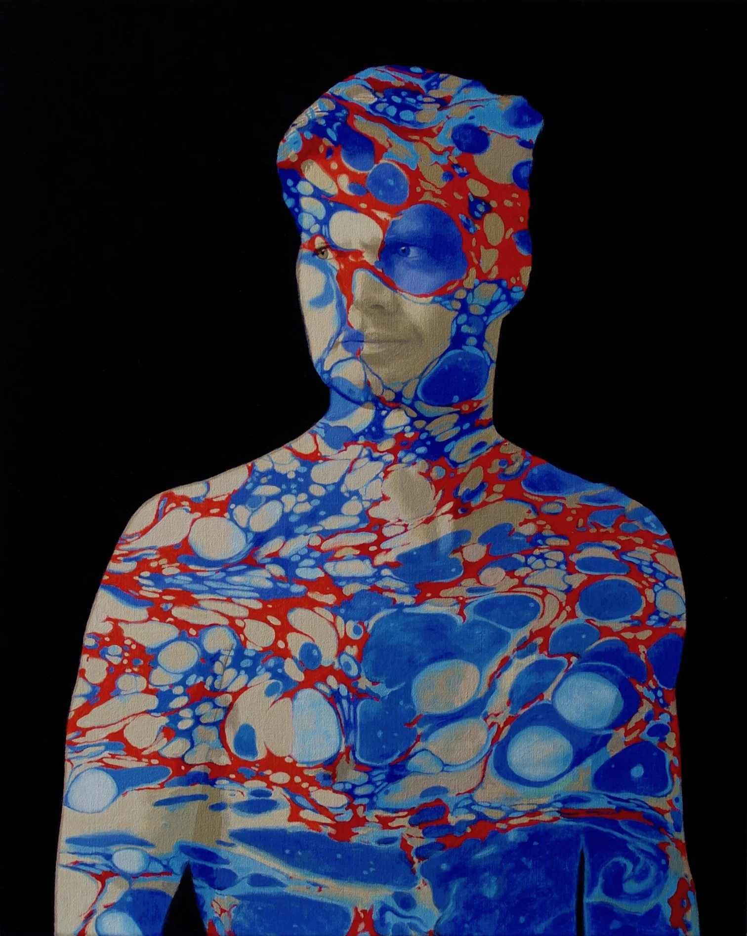 He felt helpless, trying to understand her 2019 oil on linen, 76 x 61 cm