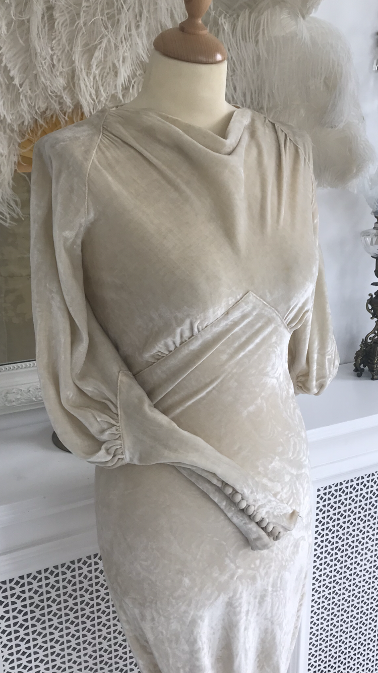 Vintage Velvet Wedding Gown  Sheelin Lace