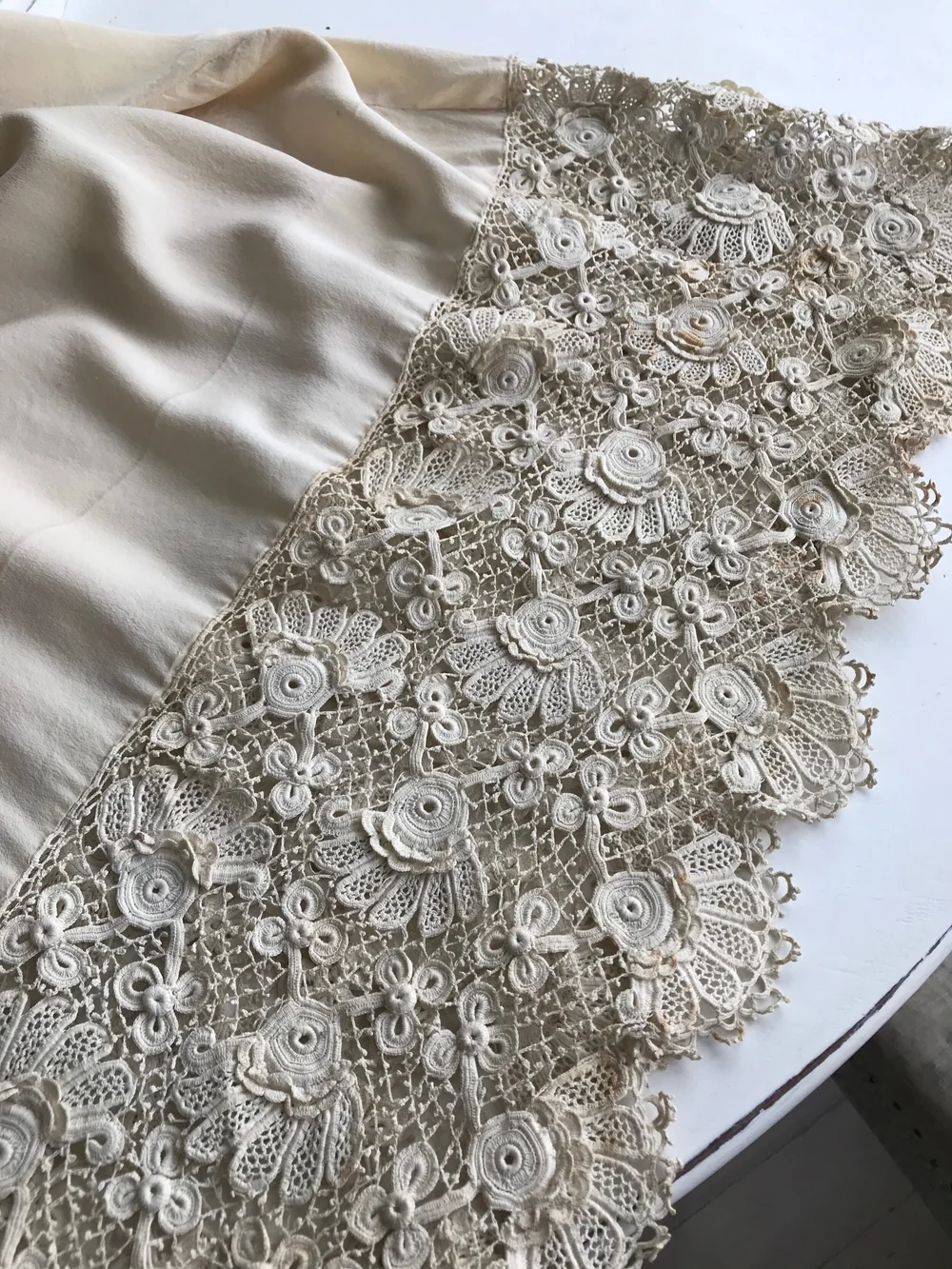 white christmas dresses Antique Irish crochet lace dress . vintage wedding dress . size xs to –  bluefennel main image 1
