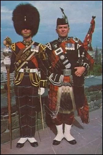 Drum Major Ronnie Hughes and Pipe Major William Frame, Ronnie's friend who also recently passed away. That will be one heck of a smoker when they two get together.