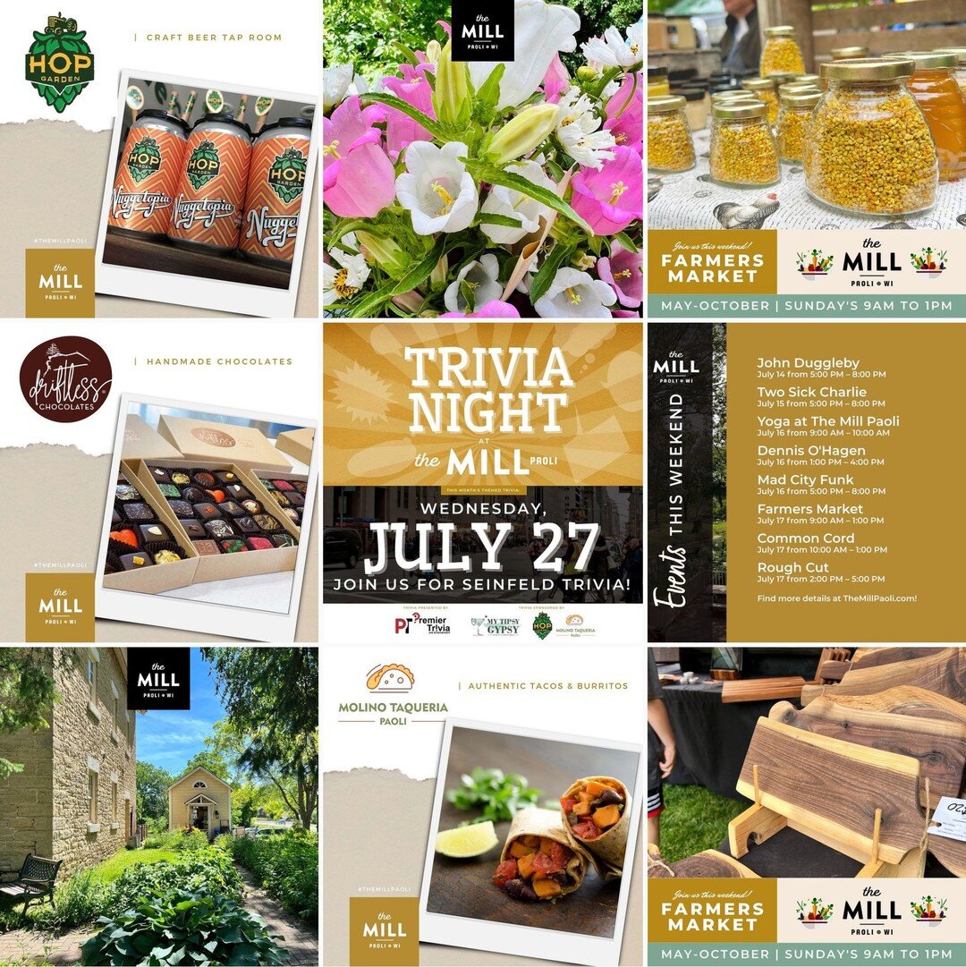 Loving the way this feed flows! From beautiful photos to helpful information, it has been a true pleasure working with The Mill Paoli this summer. 

#visitpaoli #themillpaoli #meetmeinpaoli #meetmeatthemill #paoliwi