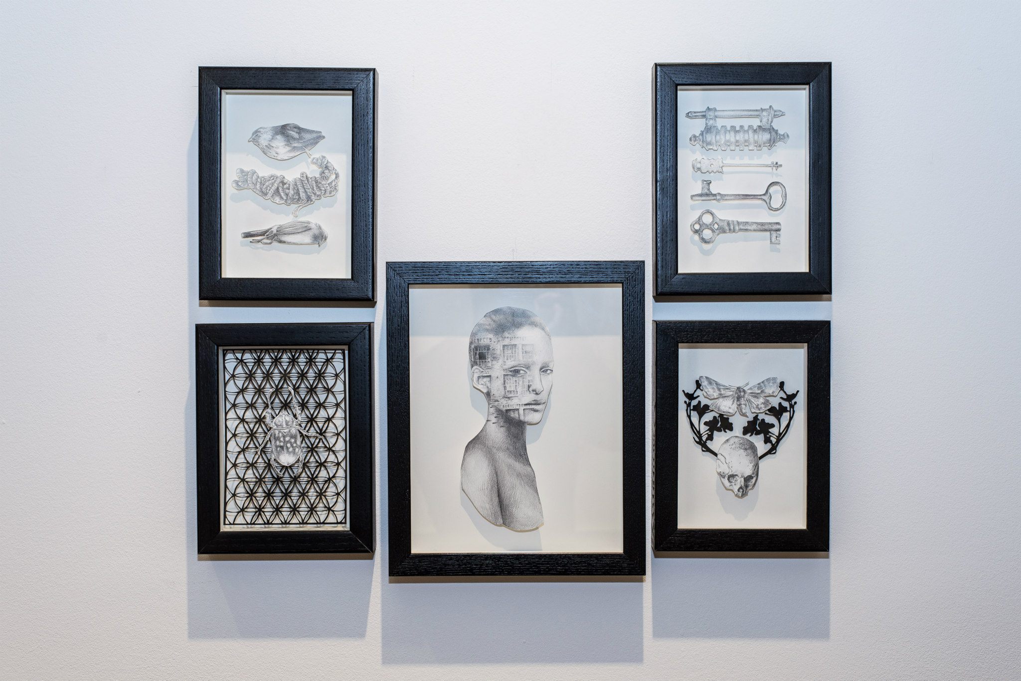 vanitas series, 4" x 6" and 8" x 10", mixed media, 2014