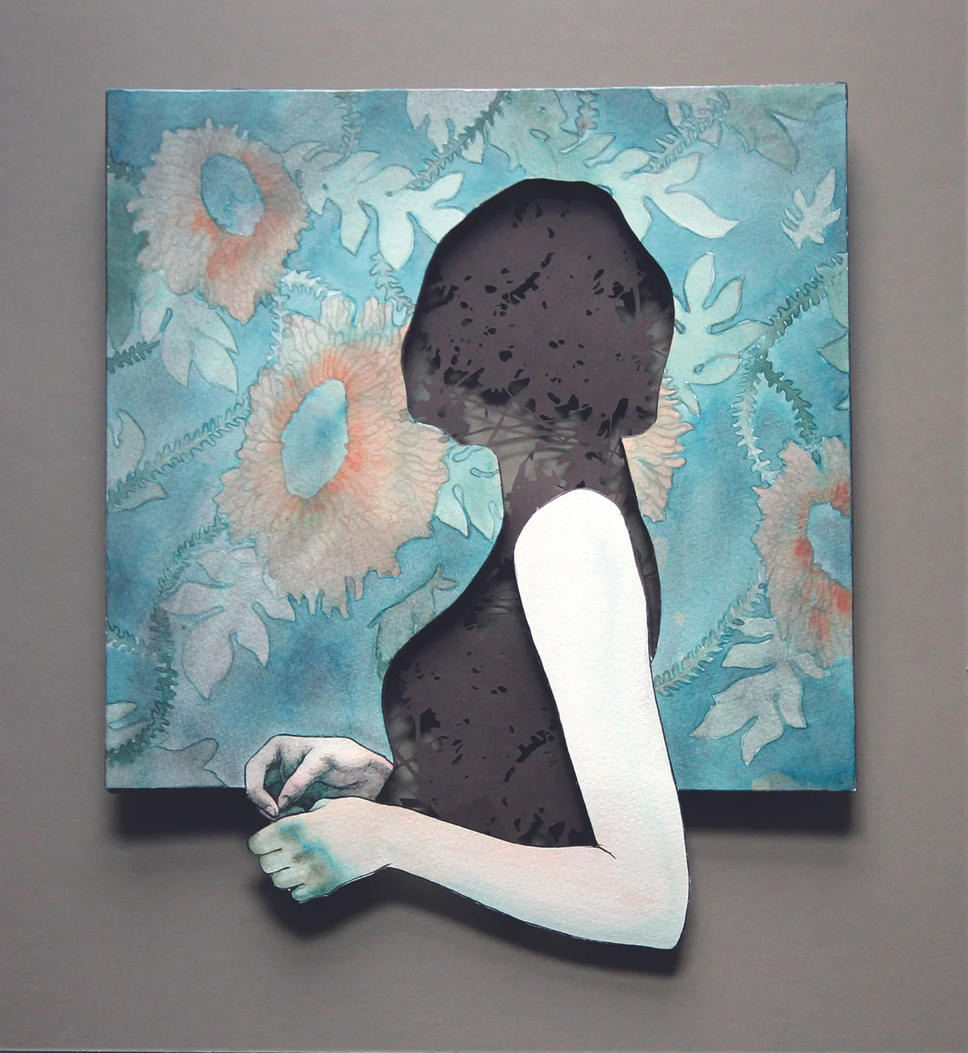 too much and too little II, 12" x 18", mixed media, 2015