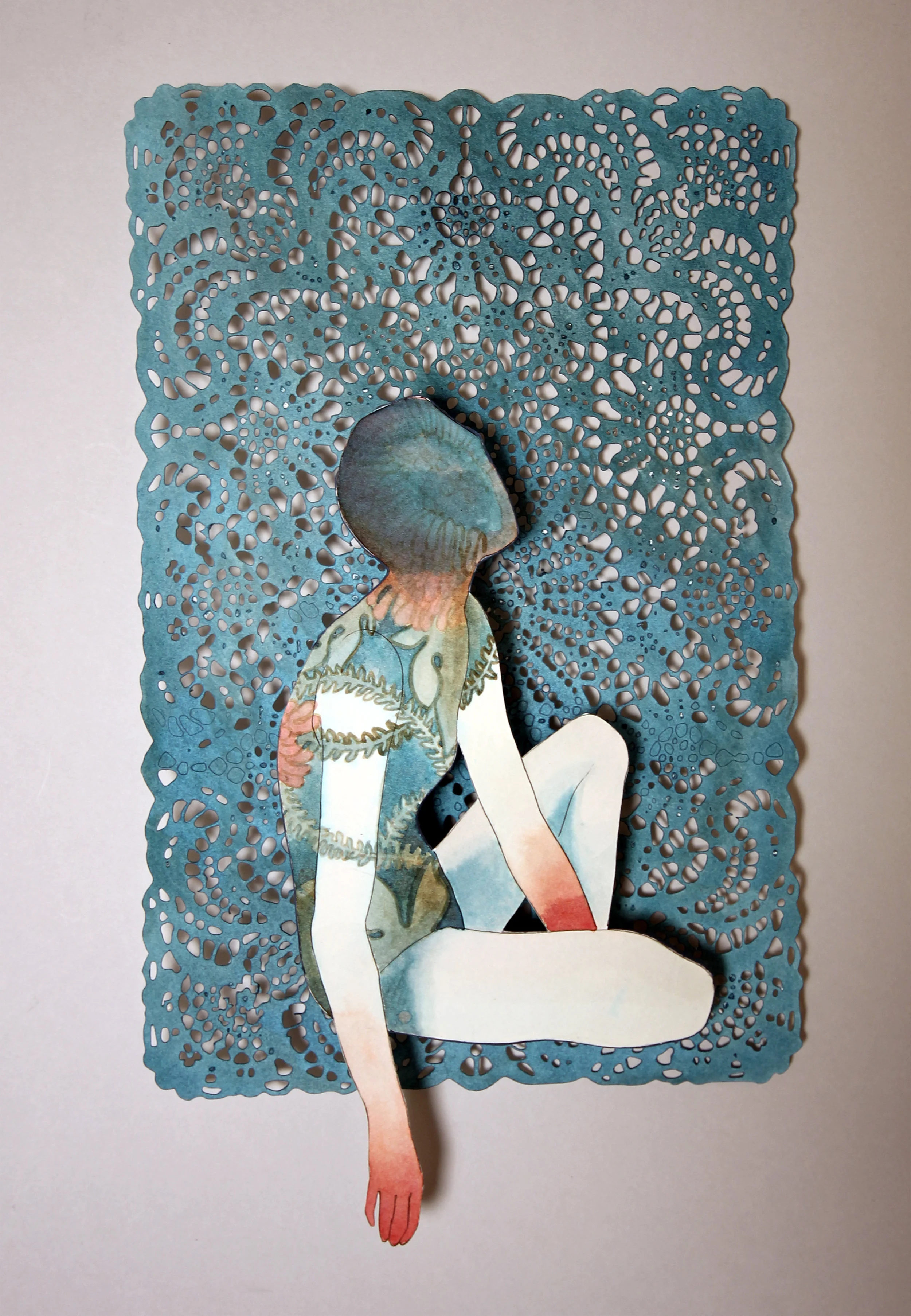 unravelling, 14" x 19.5", mixed media, 2015
