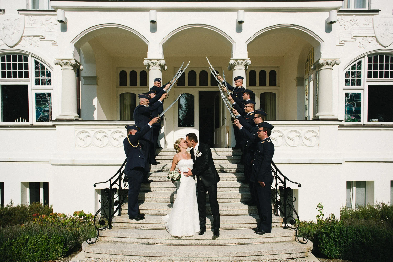 Ehrengarde Hochzeitspaar Villa Papendorf