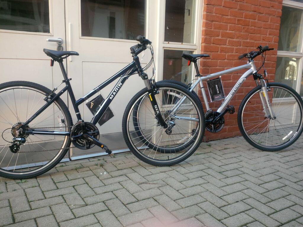 A brace of Marin bikes, already for the streets of Sheffield.
