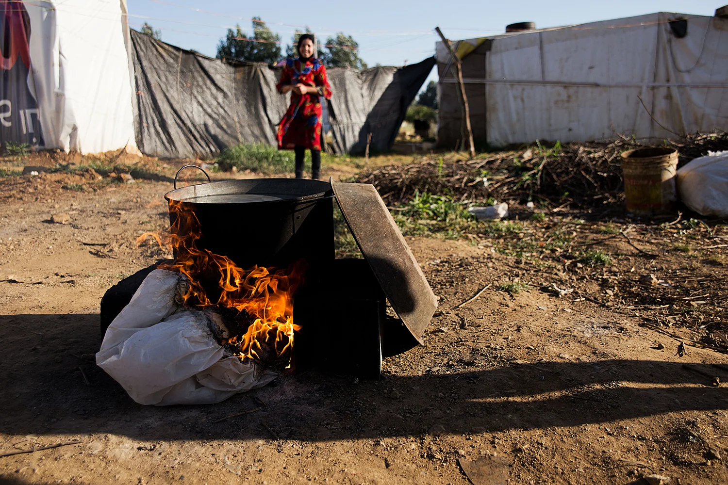  Waiting for water to boil. 