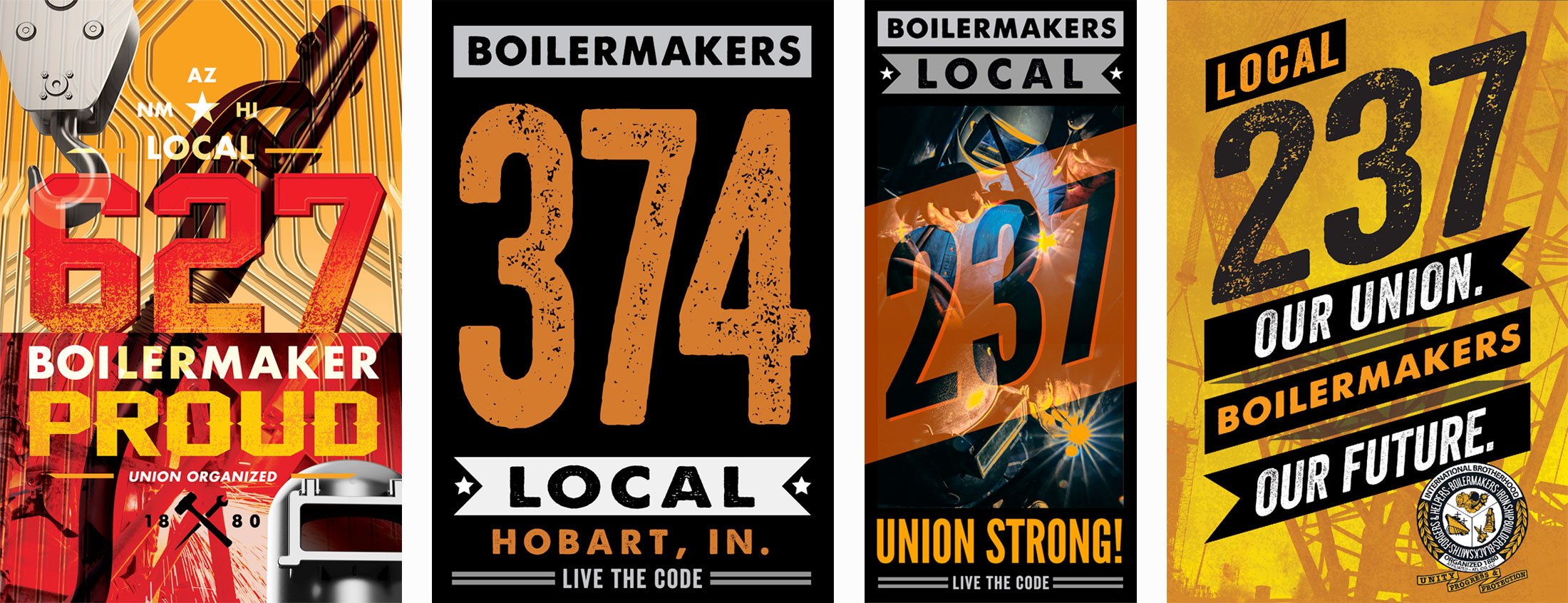 BANNERS FOR UNION LOCALS.
