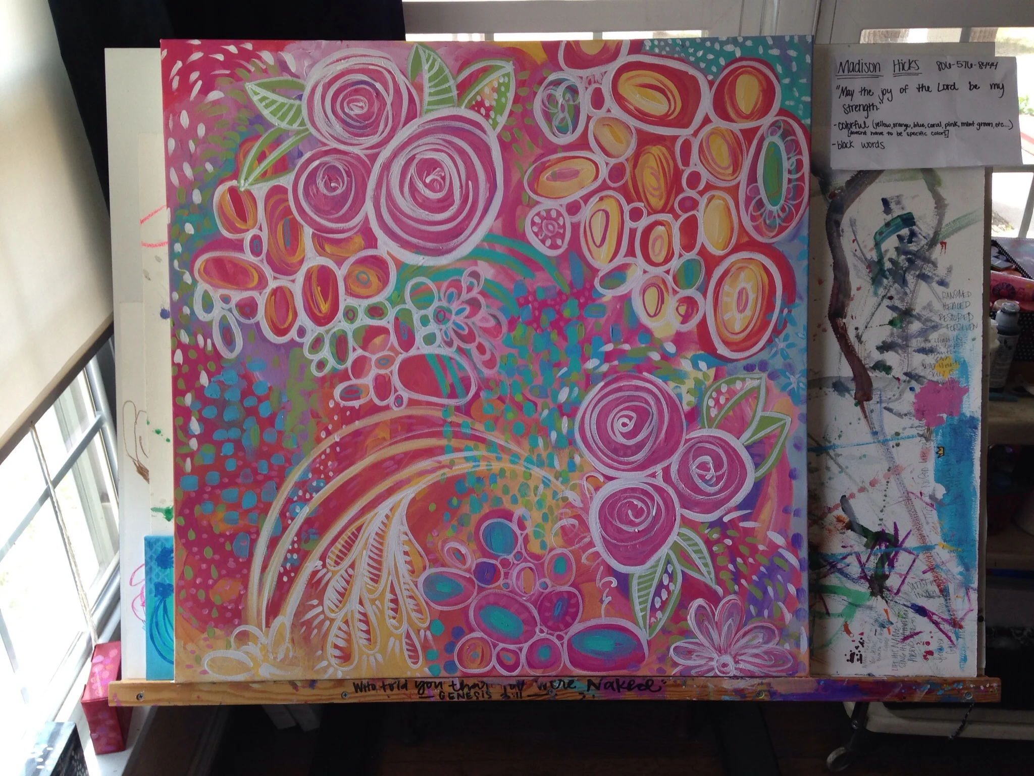 This 3'x3' is currently on my easel 