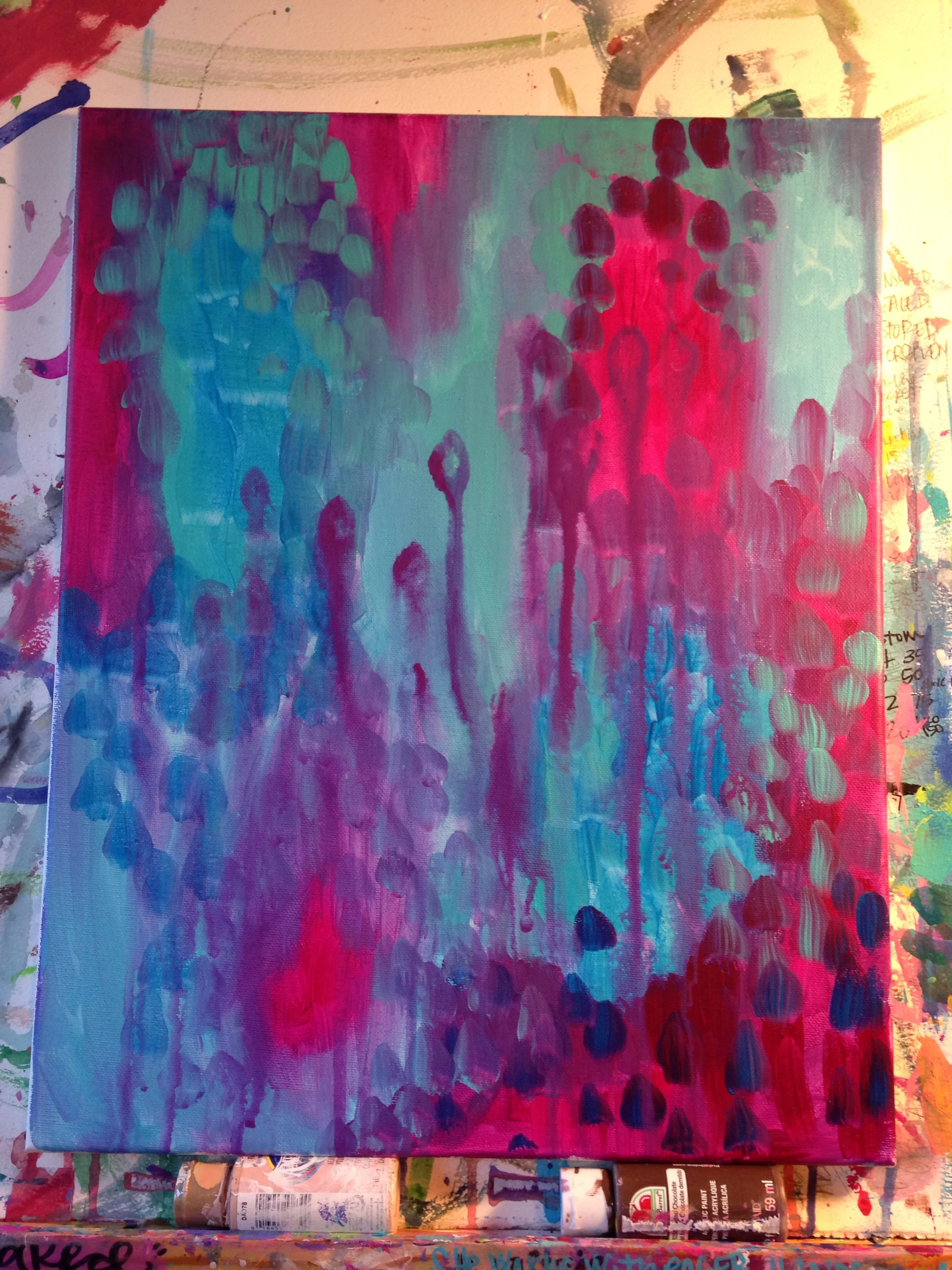 I flipped it because I wanted the paint splatters to run up!!