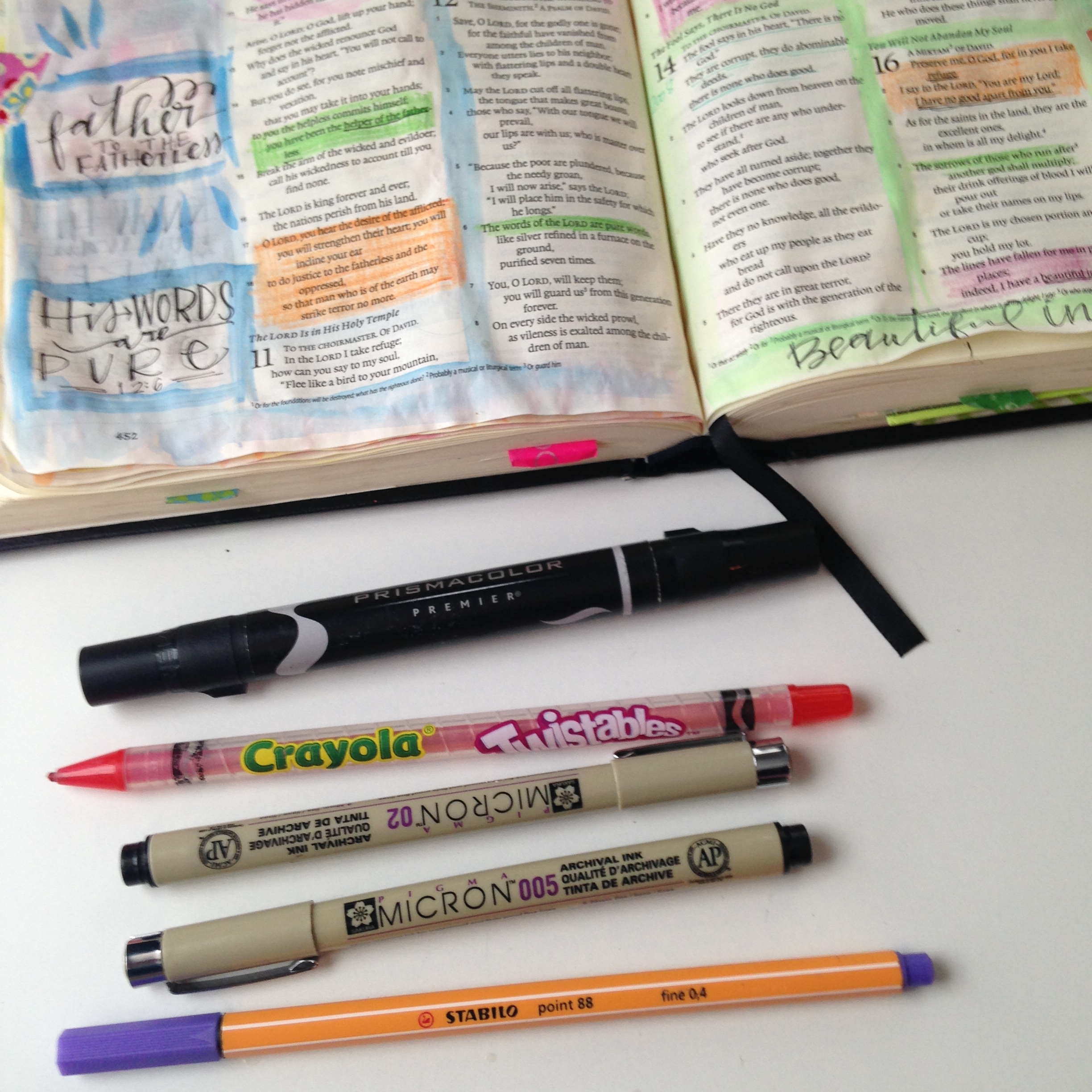 BLIEVE- Bible Pens No Bleed Through, Pack of 7, Bible Journaling