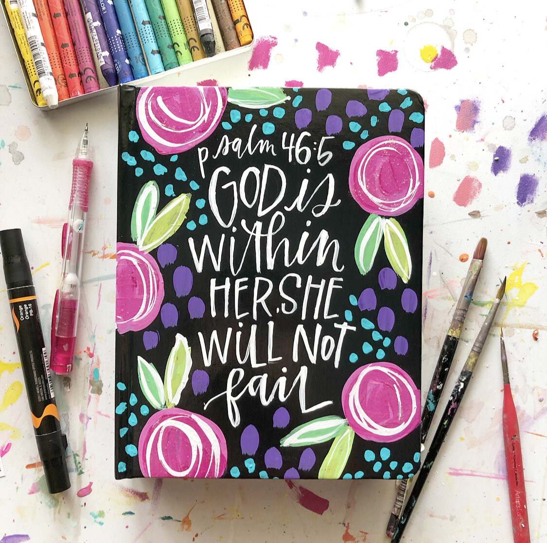 Hand Painted Journaling Bible — Valerie Wieners Art