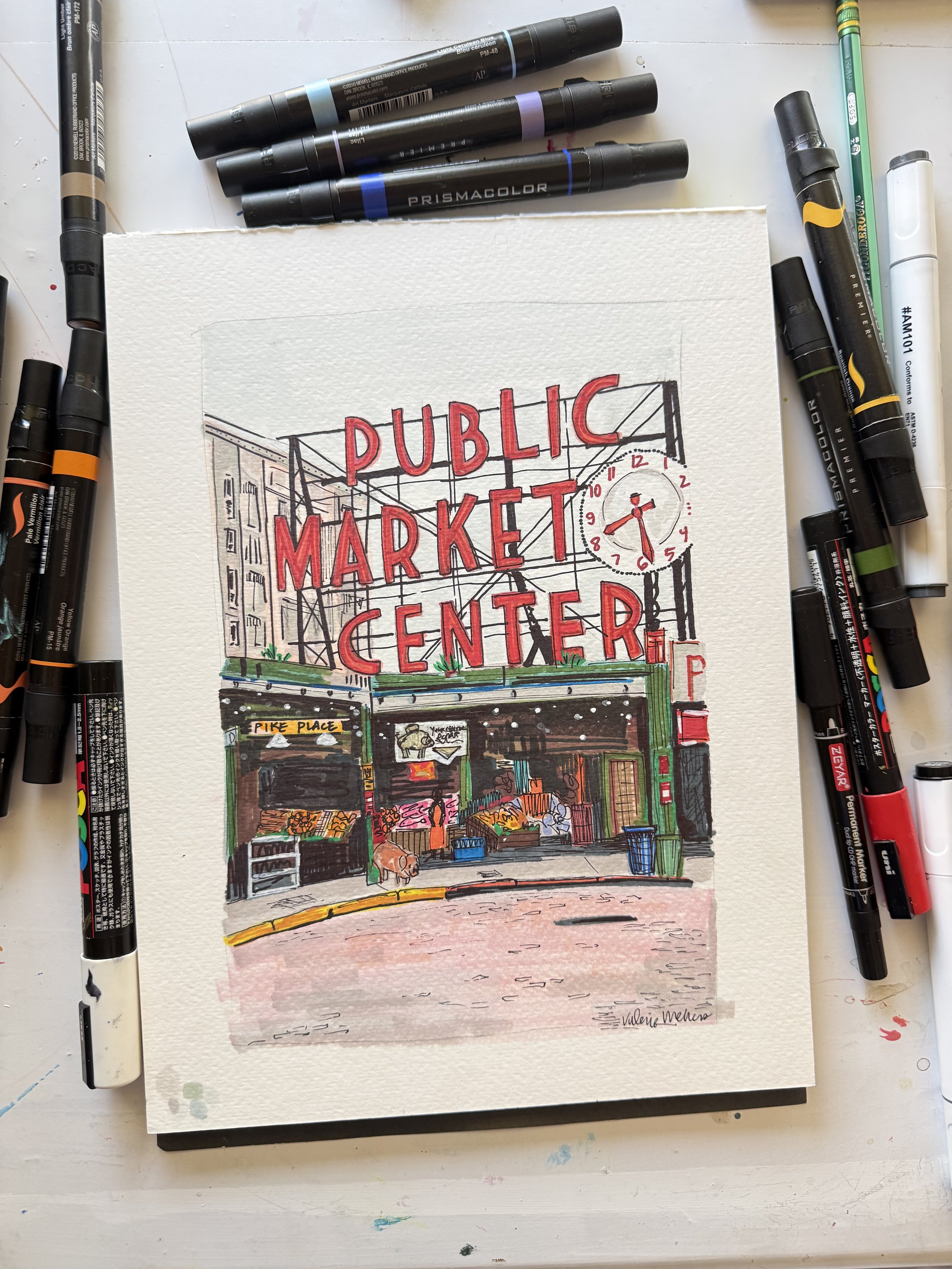 Pike's Place Illustration
