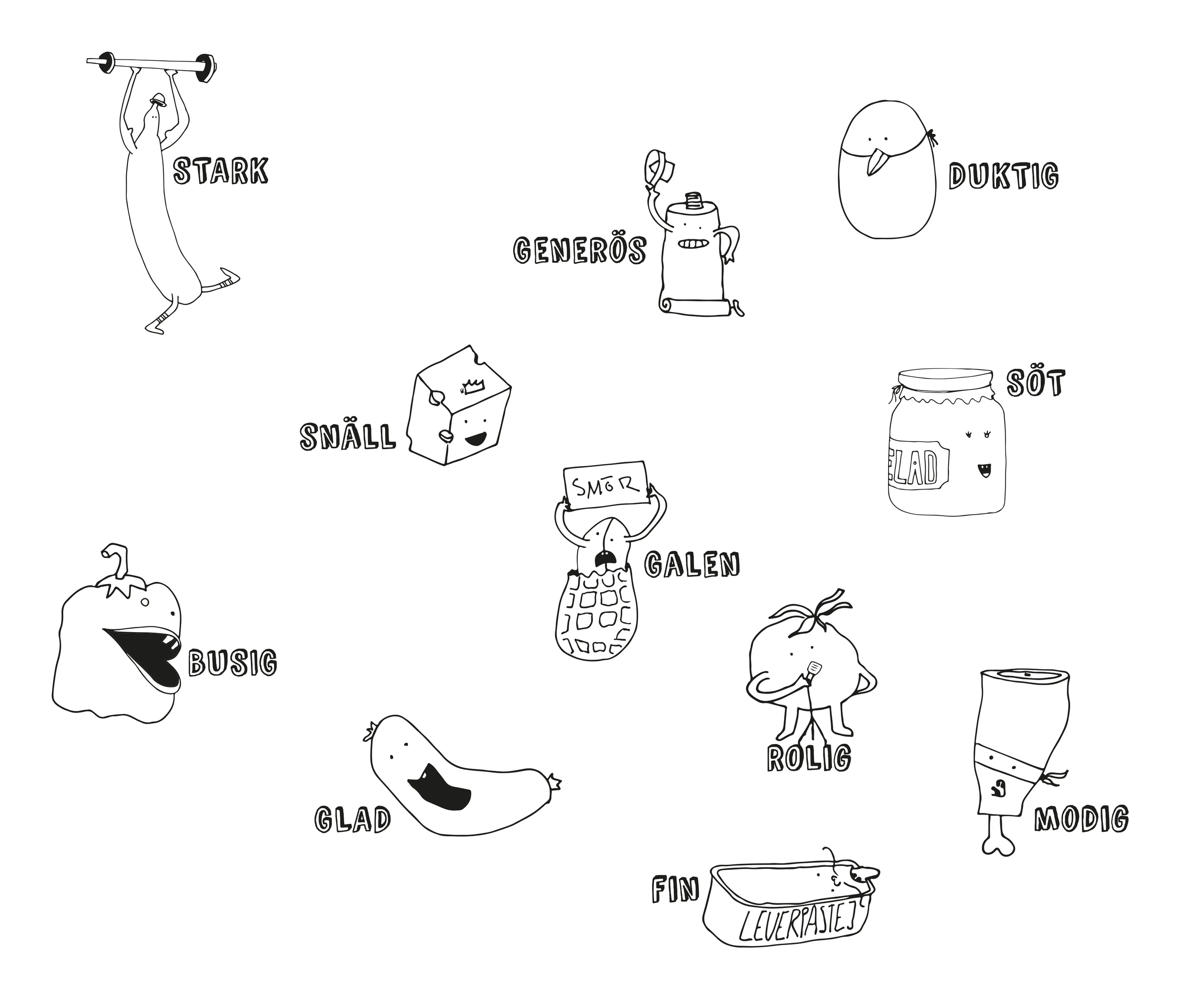 The first sketches that sparked the idea of a language for sandwiches.