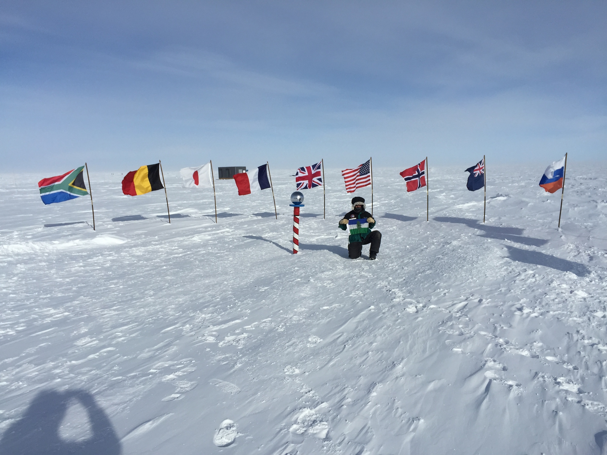 Too Cool! Cascadia Flag at the South Pole, Antartica